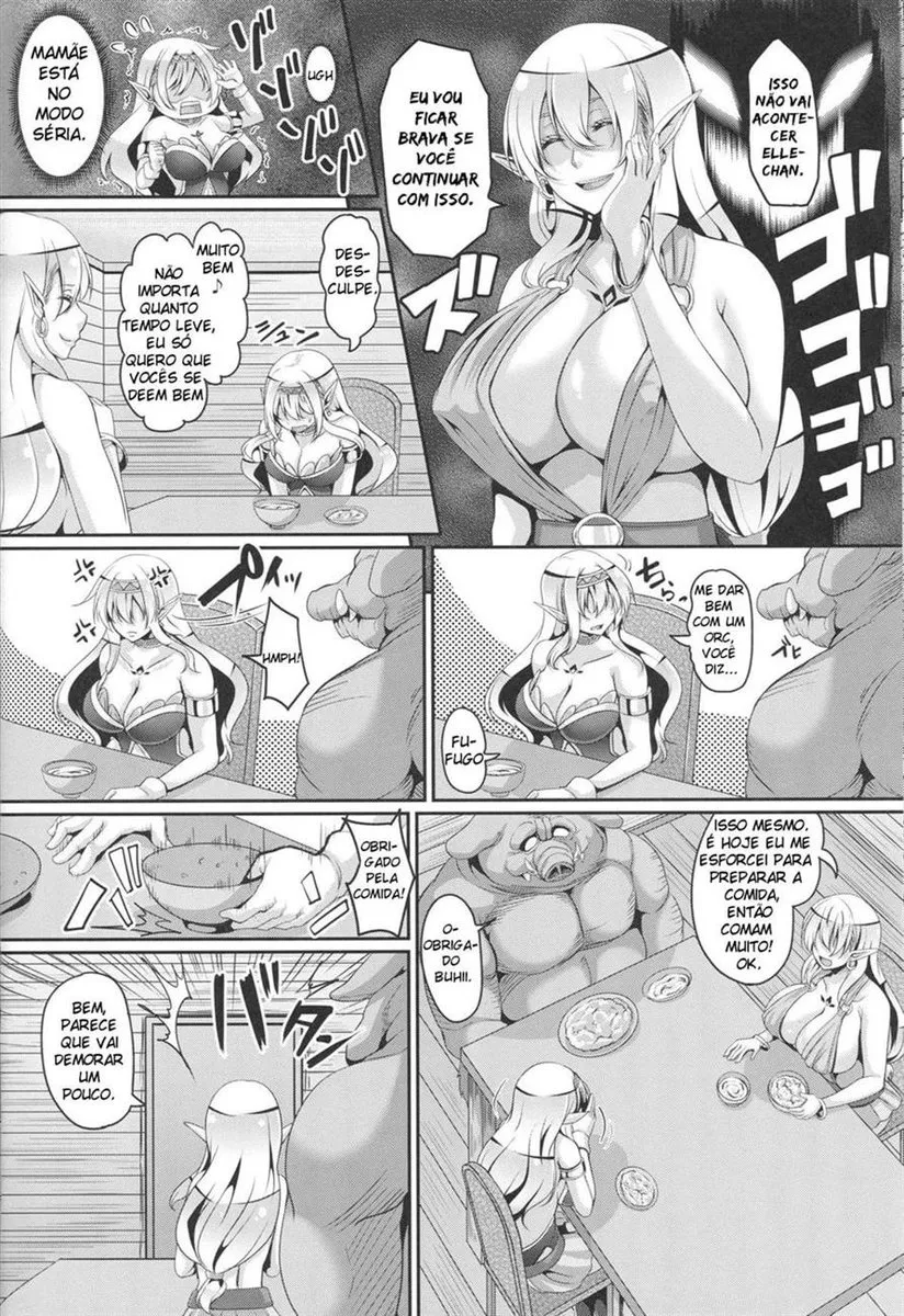 Imagem 15 de 34 - [Kazuhiro] Elfas Sensuais: Mãe e Filha com um Orc - Manga Hentai